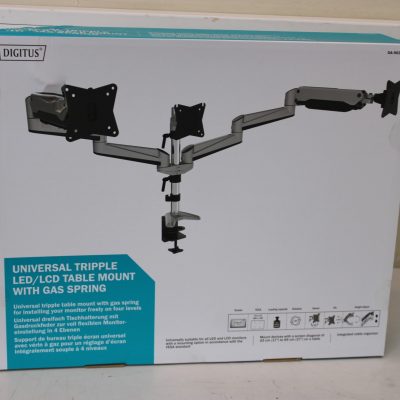 SALE OUT. DIGITUS Triple monitor mount, 3x 27", 3x 6 kg Digitus Desk Mount Triple Monitor Gas Spring Mount DA-90363 Adjustable Height, Tilt, Swivel 15-27 " Maximum weight (capacity) 3x6 kg DAMAGED PACKAGING Silver