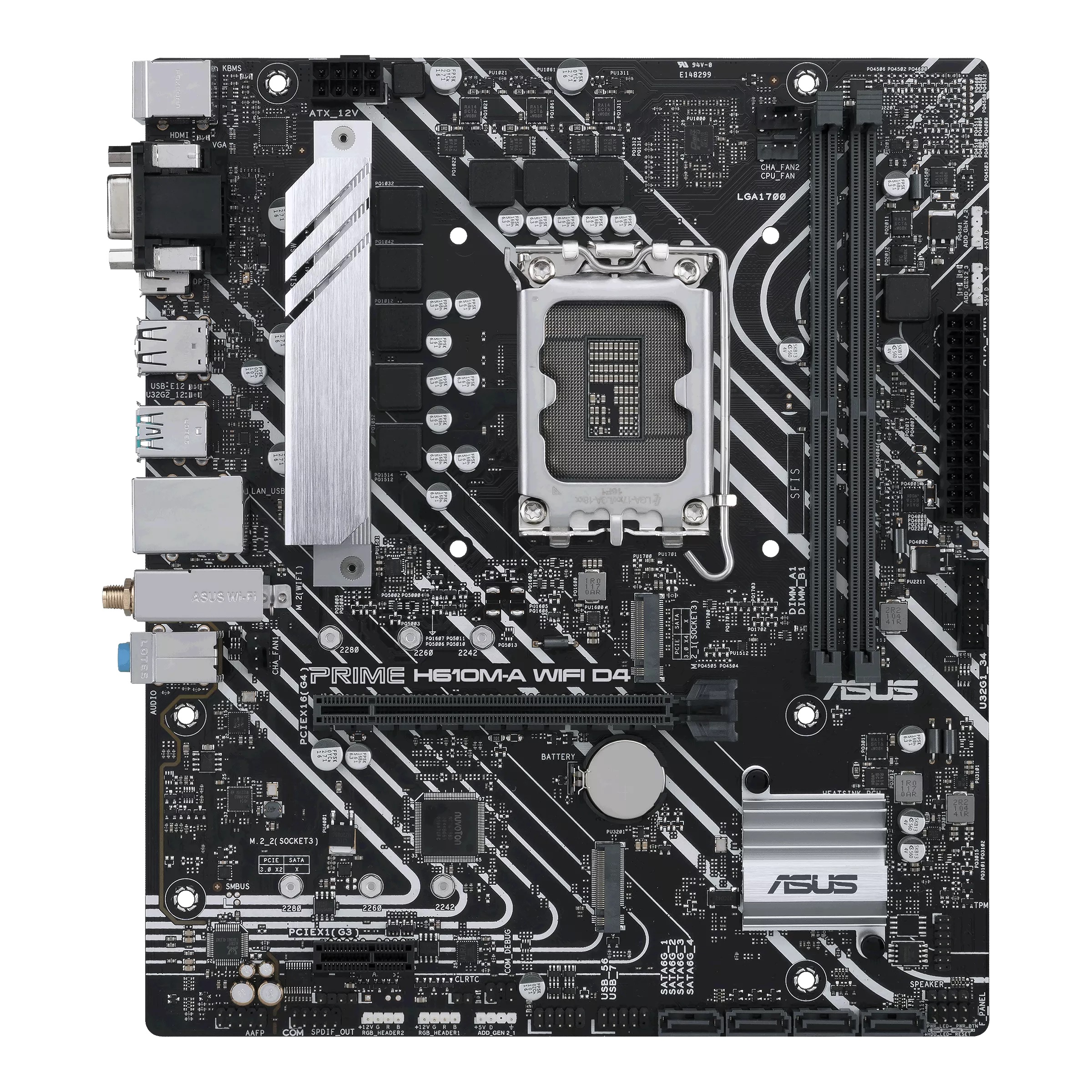 Asus PRIME H610M-A WIFI D4 Processor family Intel Processor socket LGA1700 DDR4 DIMM Memory slots 2 Supported hard disk drive interfaces SATA, M.2 Number of SATA connectors 4 Chipset Intel H610 mATX