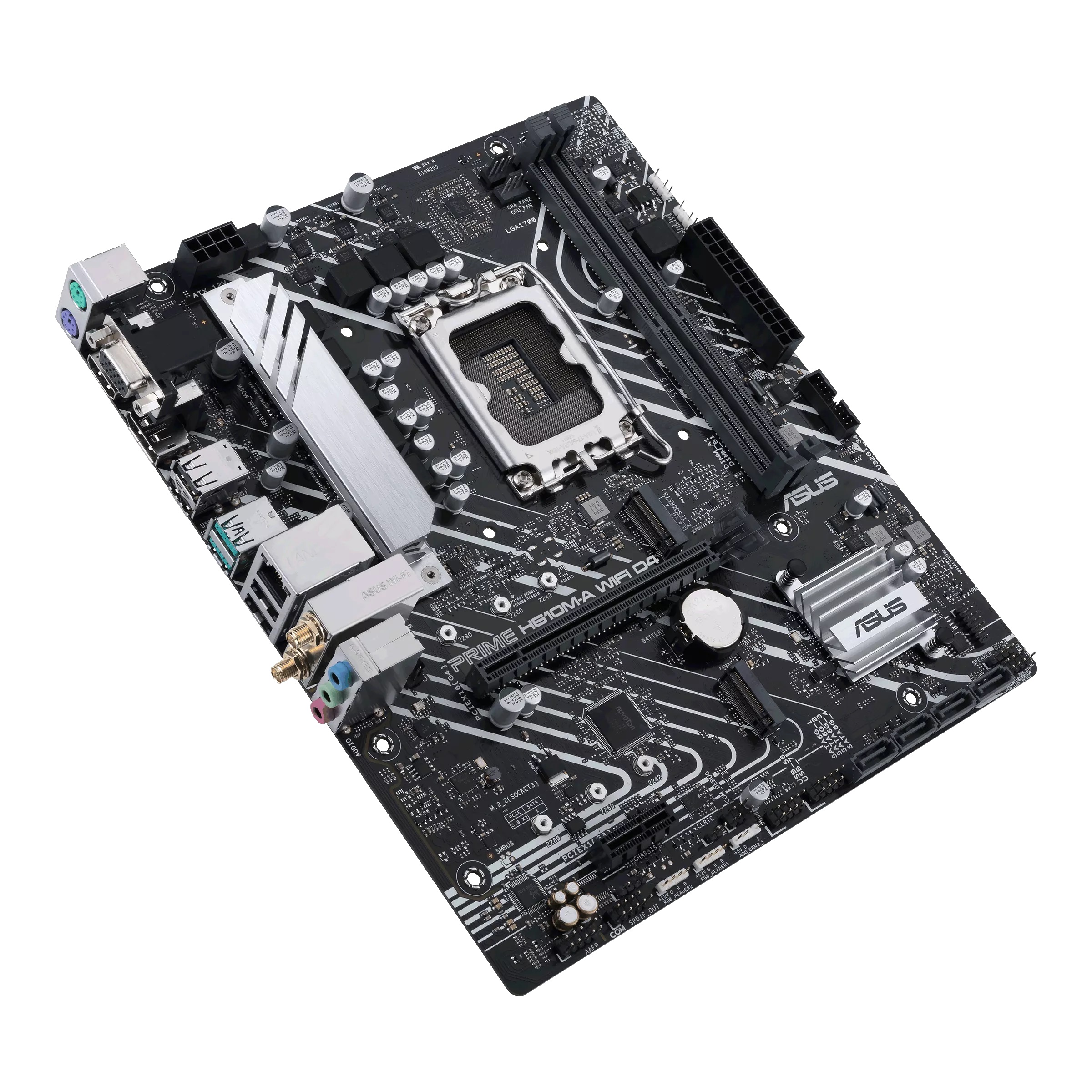 Asus PRIME H610M-A WIFI D4 Processor family Intel Processor socket LGA1700 DDR4 DIMM Memory slots 2 Supported hard disk drive interfaces SATA, M.2 Number of SATA connectors 4 Chipset Intel H610 mATX - Image 5