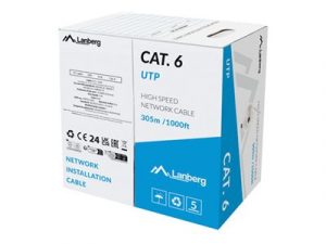Lanberg LAN Cable Cat.6 305M Solid CCA Grey Fluke Passed LCU6-15CC-0305-S