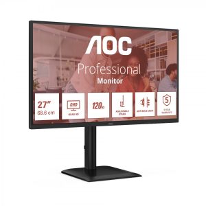 AOC Q27E4CV 27 " IPS QHD 16:9 120 Hz 4 ms 2560 x 1440 pixels 350 cd/m² HDMI ports quantity 1 Black