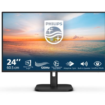 Philips 24E1N1200A/00 23.8 " IPS 16:9 120 Hz 4 ms 1920 x 1080 pixels 300 cd/m² HDMI ports quantity 1 Black