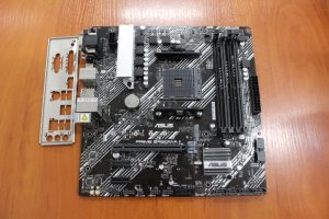 SALE OUT. Asus PRIME B450M-A II Processor family AMD Processor socket AM4 DDR4 Memory slots 4 Number of SATA connectors 6 x SATA III Chipset AMD B Micro ATX WITHOUT ORIGINAL PACKAGING AND ACCESSORIES, ONLY BACK PANEL INCLUDED