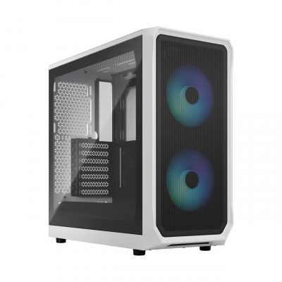 Fractal Design Focus 2 Side window RGB White TG Clear Tint Midi Tower ATX