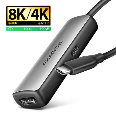 AXAGON Active converter RVC-HI8KPD, 100 W USB Type-C to HDMI
