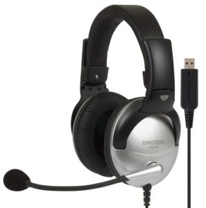 Koss Gaming headphones SB45 USB Wired On-Ear Microphone Silver/Black Noise canceling