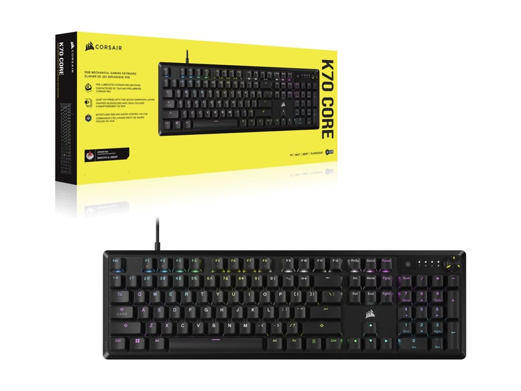Corsair Mechanical Gaming Keyboard K70 CORE RGB Gaming keyboard Wired N/A RED Black - Image 2
