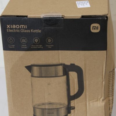 SALE OUT. Xiaomi Electric Glass Kettle EU Xiaomi Electric Glass Kettle EU Electric 2200 W 1.7 L Glass 360° rotational base Black/Stainless Steel DAMAGED PACKAGING