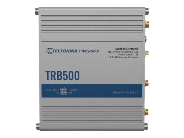Teltonika Industrial 5G Gateway TRB500 No Wi-Fi 10/100/1000 Mbps Mbit/s Ethernet LAN (RJ-45) ports 1 Mesh Support No MU-MiMO Yes Antenna type SMA for Mobile - Image 2