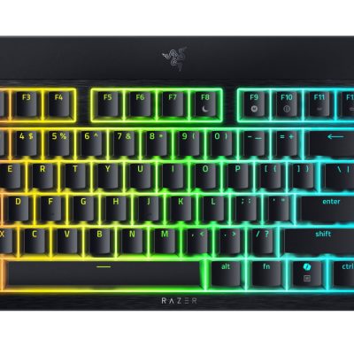 Razer BlackWidow V4 Low-Profile Tenkeyless HyperSpeed Keyboard Wireless US Bluetooth Yellow Switches Black