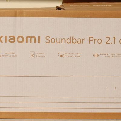 SALE OUT. Xiaomi Soundbar Pro 2.1 ch Xiaomi Soundbar Pro 2.1 ch Warranty 24 month(s) 300 W Bluetooth Wireless connection Black DAMAGED PACKAGING, MISSING INNER PACKAGING. SCRATCHED AND DIRTY