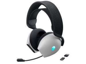 Dell Gaming Headset Alienware Tri Mode AW725H Bluetooth Over-Ear Microphone Lunar Light Noise canceling Wireless