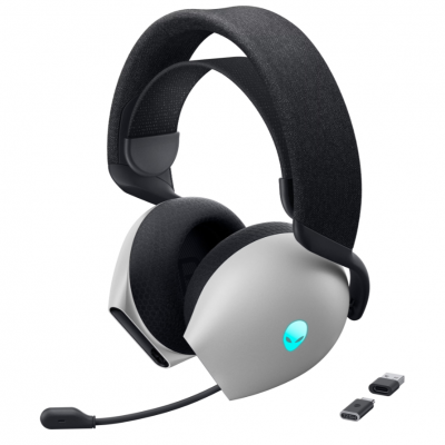 Dell Gaming Headset Alienware Tri Mode AW725H Bluetooth Over-Ear Microphone Lunar Light Noise canceling Wireless