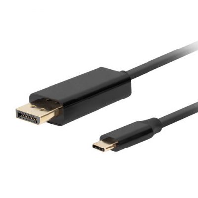 Lanberg USB-C to DisplayPort Cable, 1 m 4K/60Hz, Black Lanberg USB-C to DisplayPort Cable CA-CMDP-10CU-0010-BK 1 m