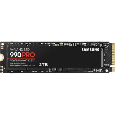 Samsung 990 PRO 2000 GB SSD form factor M.2 2280 Solid-state drive interface PCIe Gen4x4 Read speed 7450 MB/s Write speed 6900 MB/s