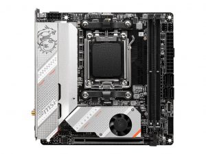 MSI MPG B650I EDGE WIFI Processor family AMD Processor socket AM5 DDR5 DIMM Memory slots 2 Supported hard disk drive interfaces SATA, M.2 Number of SATA connectors 4 Chipset AMD B650 Mini-ITX