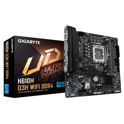 Gigabyte H610M D3H WIFI DDR4 Processor family Intel Processor socket LGA1700 Supported hard disk drive interfaces SATA, M.2 Number of SATA connectors 4