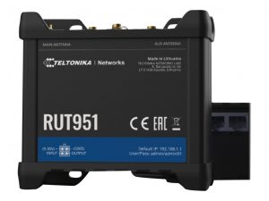 Teltonika Industrial Cellular router RUT951 802.11n 10/100 Mbit/s Ethernet LAN (RJ-45) ports 3 Mesh Support No MU-MiMO No 2G/3G/4G Antenna type 2 x SMA for LTE, 2 x RP-SMA