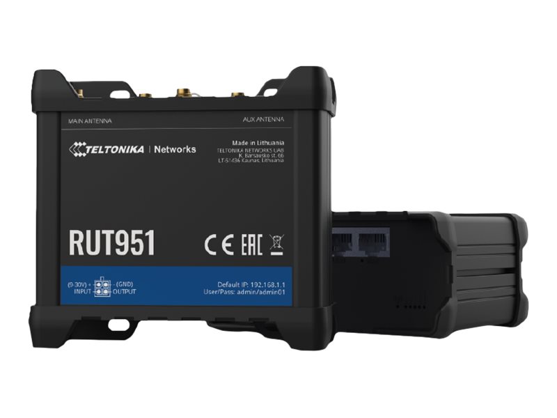 Teltonika Industrial Cellular router RUT951 802.11n 10/100 Mbit/s Ethernet LAN (RJ-45) ports 3 Mesh Support No MU-MiMO No 2G/3G/4G Antenna type 2 x SMA for LTE, 2 x RP-SMA - Image 3