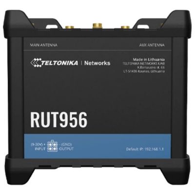 Teltonika Industrial Router RUT956 802.11n 10/100 Mbit/s Ethernet LAN (RJ-45) ports 4 Mesh Support No MU-MiMO No 2G/3G/4G Antenna type 2 x SMA for LTE, 2 x RP-SMA for WiFi, 1 x SMA for GNSS 1x USB 2.0