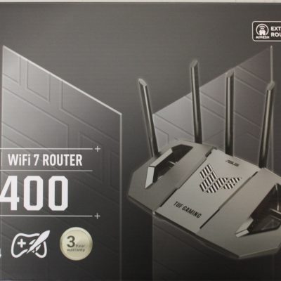 SALE OUT. Asus TUF-BE9400 Tri-Band WiFi 7 Gaming Router, EU+UK SALE OUT. TUF-BE9400 Tri-Band WiFi 7 Gaming Router, EU+UK 802.11ax 688/2885/5764 Mbit/s Ethernet LAN (RJ-45) ports 3 Mesh Support Yes MU-MiMO Yes 4G/5G 36 month(s) DAMAGED PACKAGING