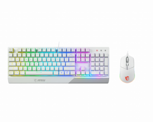 MSI Vigor GK30 COMBO WHITE Keyboard and Mouse Set Wired Mouse included US White