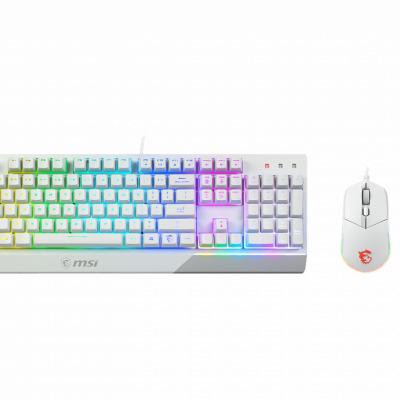 MSI Vigor GK30 COMBO WHITE Keyboard and Mouse Set Wired Mouse included US White