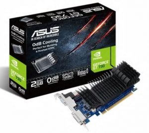Asus GF GT730-SL-2GD5-BRK NVIDIA 2 GB GeForce GT 730 GDDR5 Cooling type Passive DVI-D ports quantity 1 HDMI ports quantity 1 PCI Express 2.0 Memory clock speed 5010 MHz Processor frequency 902 MHz