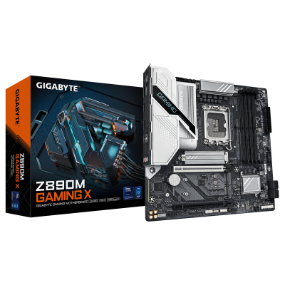 Gigabyte Z890M GAMING X Processor family Intel Processor socket LGA1851 DDR5 Supported hard disk drive interfaces M.2, SATA Number of SATA connectors 4