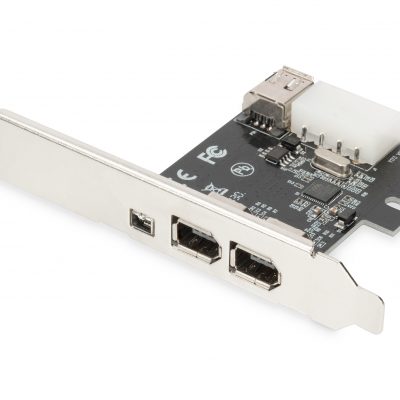 Digitus IEEE 1394a Interface Card, PCI express, 4 Port 1x ext. 1394mini, 2x ext./1x int. 1394a Ports DS-30201-5