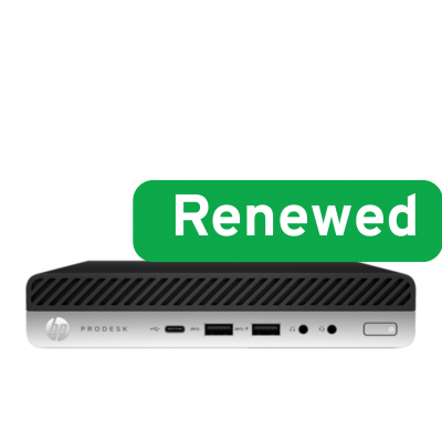 HP Renewed Grade A ProDesk 600 G4 Desktop Mini PC Intel Core i3 i3-8100T 8 GB SSD 128 GB Intel UHD Graphics 630 Windows 11 Home 12 month(s)