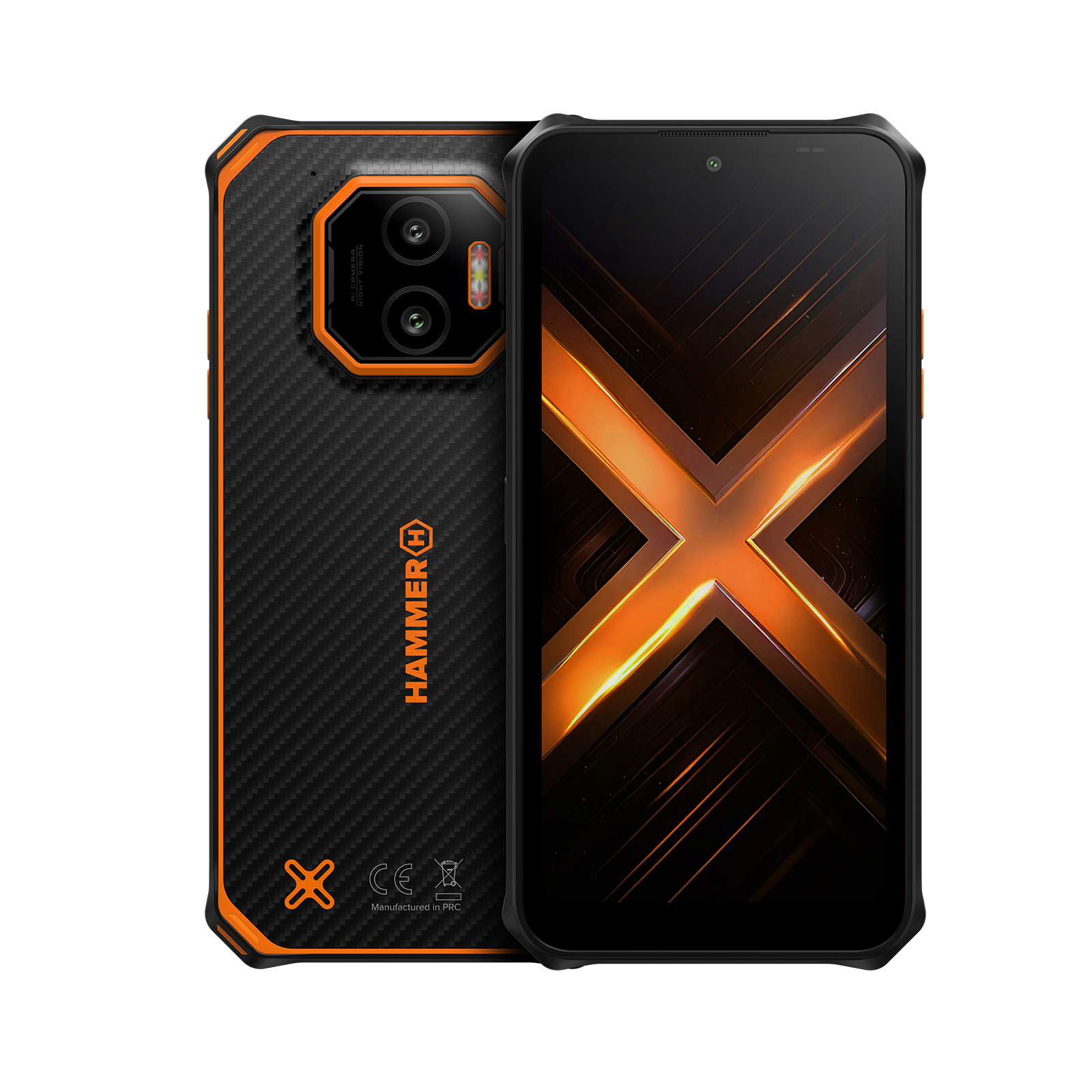 Hammer Energy X2 Black/Orange 6.1 " IPS 1560 x 720 pixels Mediatek Dimensity 6300 Internal RAM 6 GB 128 GB microSD Dual SIM 4G 5G Main camera resolution 50 MP Android 15 5000 mAh