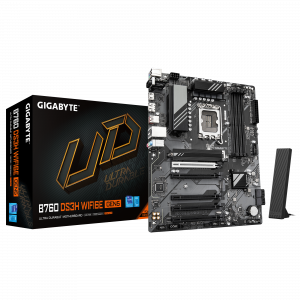 Gigabyte B760 DS3H WF6E GEN5 Processor family Intel Processor socket LGA1700 DDR5 Supported hard disk drive interfaces M.2, SATA Number of SATA connectors 4
