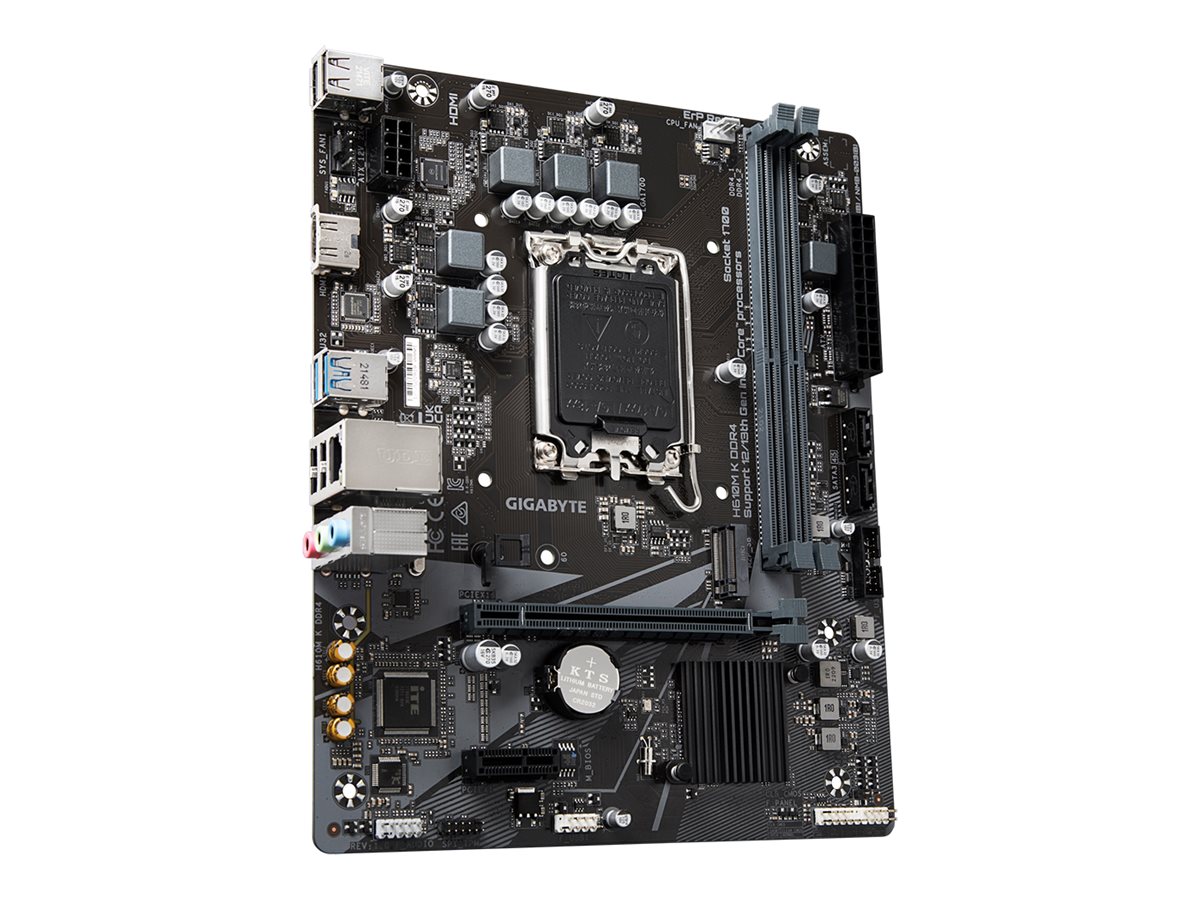 Gigabyte H610M K DDR4 1.0 M/B Processor family Intel Processor socket LGA1700 DDR4 DIMM Memory slots 2 Supported hard disk drive interfaces SATA, M.2 Number of SATA connectors 2 Chipset Intel H610 Express Micro ATX - Image 4
