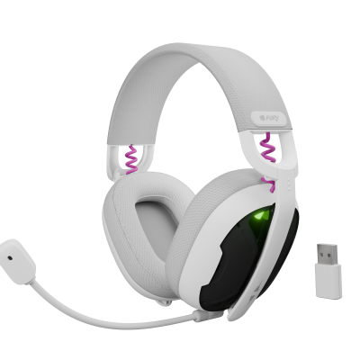 Fury Gaming Headset Fukiya F6 Bluetooth Over-Ear Microphone White Wireless