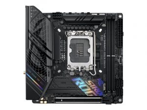 Asus ROG STRIX B760-I GAMING WIFI Processor family Intel Processor socket LGA1700 DDR5 SDRAM Supported hard disk drive interfaces M.2, SATA Number of SATA connectors 4