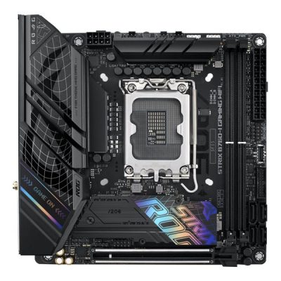 Asus ROG STRIX B760-I GAMING WIFI Processor family Intel Processor socket LGA1700 DDR5 SDRAM Supported hard disk drive interfaces M.2, SATA Number of SATA connectors 4