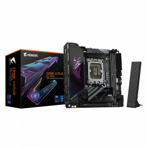Gigabyte Z890I AORUS ULTRA Processor family Intel Processor socket LGA1851 DDR5 Supported hard disk drive interfaces M.2, SATA Number of SATA connectors 2