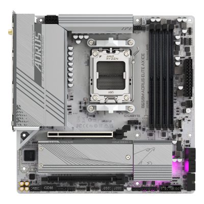 Gigabyte B650M A ELITE AX ICE Processor family AMD Processor socket AM5 DDR5 Supported hard disk drive interfaces SATA, M.2 Number of SATA connectors 4