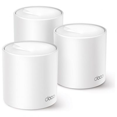 TP-LINK AX1500 Whole Home Mesh Wi-Fi 6 System Deco X10 (3-pack) 802.11ax 10/100/1000 Mbit/s Ethernet LAN (RJ-45) ports 1 Mesh Support Yes MU-MiMO Yes No mobile broadband Antenna type Internal