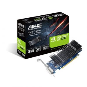 Asus GT1030-SL-2G-BRK NVIDIA 2 GB GeForce GT 1030 GDDR5 DVI-D ports quantity 1 HDMI ports quantity 1 PCI Express 3.0 Memory clock speed 6008 MHz Processor frequency 1506 MHz