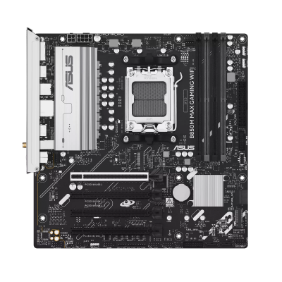 Asus B850M MAX GAMING WIFI Processor family AMD Processor socket AM5 DDR5 Supported hard disk drive interfaces SATA, M.2 Number of SATA connectors 4