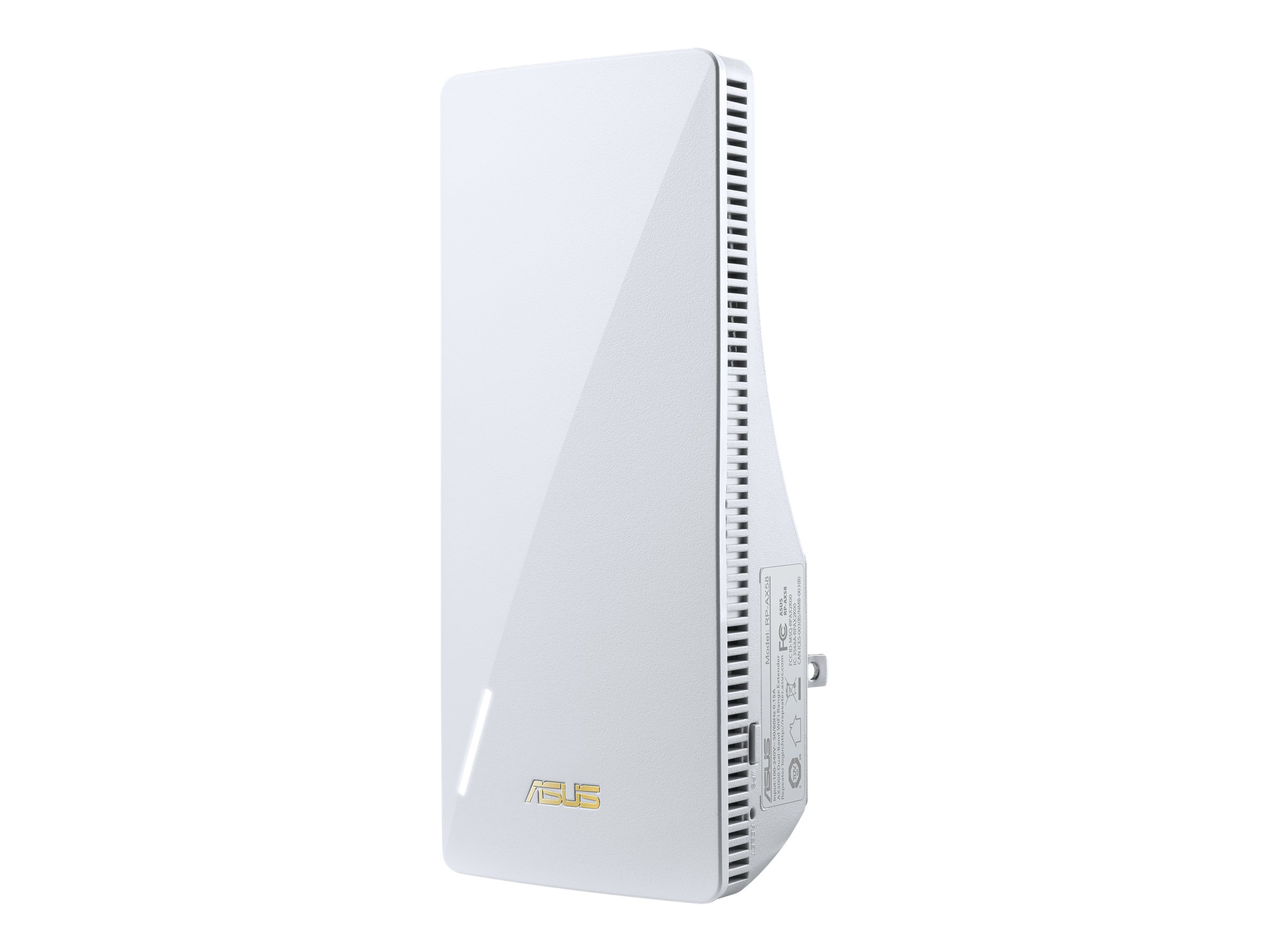 Asus AX3000 Dual-band WiFi 6 Range Extender (EU) RP-AX58 802.11ax 574+2402 Mbit/s 10/100/1000 Mbit/s Ethernet LAN (RJ-45) ports 1 Mesh Support Yes MU-MiMO No No mobile broadband Antenna type Internal