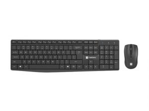 Natec Keyboard and Mouse Squid 2in1 Bundle Keyboard and Mouse Set Wireless Wireless connection US Black