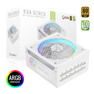 Gamemax PSU RGB 1050G WH 1050 W Gold White Full Modular
