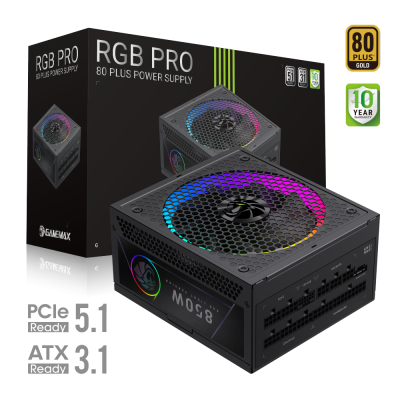 Gamemax PSU RGB PRO 850G 850 W Gold Full Modular