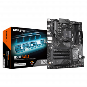 Gigabyte B550 EAGLE Processor family AMD Processor socket AM4 DDR4 Supported hard disk drive interfaces SATA, M.2 Number of SATA connectors 4