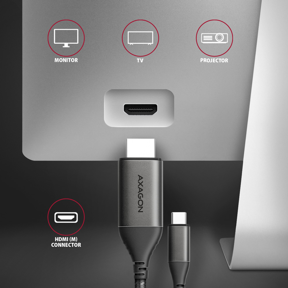 CABLE USB-C TO HDMI 1.8M/RVC-HI2MC AXAGON - Image 5