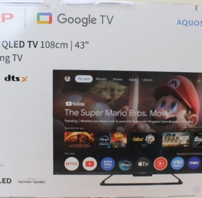 SALE OUT. Sharp 43GR8265E 43" Smart TV Google TV 4K Ultra HD DAMAGED PACKAGING