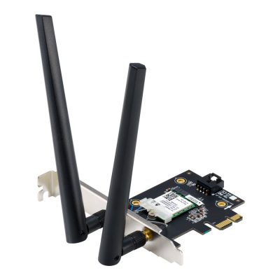 Asus WiFi 7 PCI-E Adapter with 2 external antennas PCE-BE6500 802.11be Mesh Support No MU-MiMO No No mobile broadband